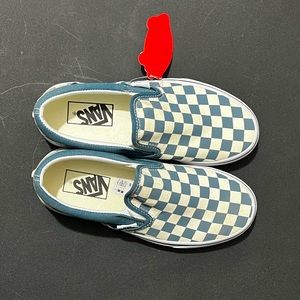 Brand new slip on vans blue checkered